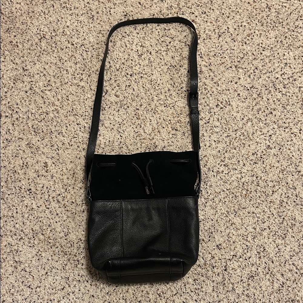 Halston Heritage black leather crossbody bag